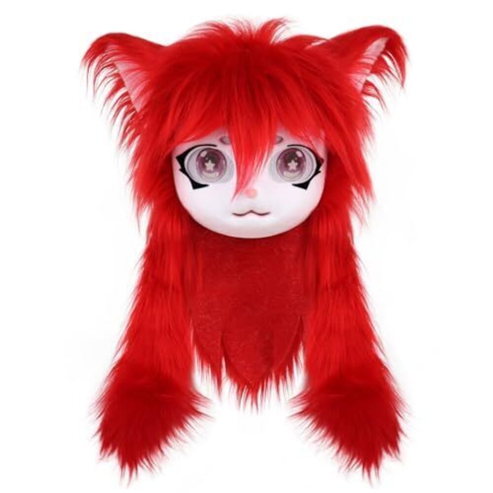 7390 SMILETERNIT Animal Head Cat Fursuit Cut Mask Halloween Masquerade